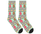 Easter Eggs & Paw Prints Socks - Mint Green / Crew Socks