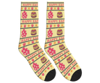 Easter Eggs & Paw Prints Socks - Pale Yellow / Crew Socks