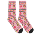 Easter Eggs & Paw Prints Socks - Pink / Crew Socks