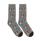 Florida Map Dog Face Socks in Gray with a custom dog photo