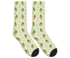 Dog & Happy St. Patrick’s Day Socks - Beige / Crew Socks