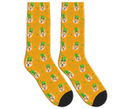 Dog & Happy St. Patrick’s Day Socks - Orange / Crew Socks
