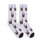 Ice Hockey Dog Face Socks in Lavender with a custom dog photo