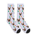 Ireland Flag Dog Face Socks in Lavender with a custom dog photo