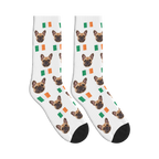 Ireland Flag Dog Face Socks in White with a custom dog photo