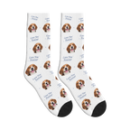 Love You Forever Dog Face Socks in White with a custom dog photo