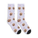 My Best Friend Dog Face Socks in Lavender with a custom dog photo