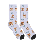 My Good Boy Dog Face Socks in Lavender with a custom dog photo