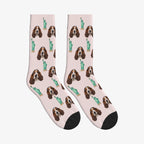 Statue of Liberty Dog Face Socks in Blush with a custom dog photo