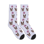 Octopus Friend Dog Face Socks in Lavender with a custom dog photo