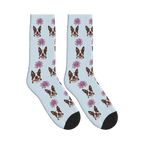 Octopus Friend Dog Face Socks in Powder Blue with a custom dog photo