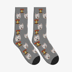 Liberty Bell Dog Face Socks in Gray with a custom dog photo