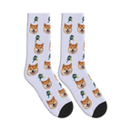 Pickleball Paddles Dog Face Socks in Lavender with a custom dog photo