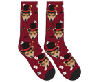 Puppy Magician Socks with Magic Elements - Burgundy / Crew Socks