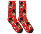 Puppy Magician Socks with Magic Elements - Red / Crew Socks