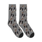 Skateboard Session Dog Face Socks in Gray with a custom dog photo