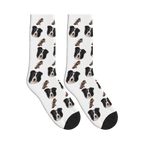 Skateboard Session Dog Face Socks in White with a custom dog photo