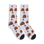 Street Basketball Dog Face Socks in Lavender with a custom dog photo