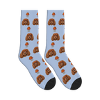 Street Basketball Dog Face Socks in Periwinkle with a custom dog photo