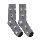 Texas Map Dog Face Socks in Gray with a custom dog photo