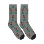 Washington State Map Dog Face Socks in Gray with a custom dog photo