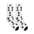 Washington State Map Dog Face Socks in White with a custom dog photo