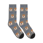 Who's a Good Boy Dog Face Socks in Gray with a custom dog photo