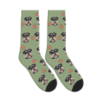 Dog Tag Photo Socks in Sage Green with a personalized dog photo