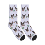Easter Egg Dog Face Socks in Lavender with a personalized dog photo
