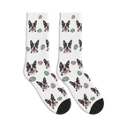 Easter Egg Dog Face Socks in White with a personalized dog photo