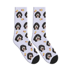 Best Dog Medal Socks in Lavender with a personalized dog photo