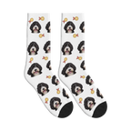 Best Dog Medal Socks in White with a personalized dog photo