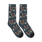 Planet Dog Face Socks in Charcoal Gray with a personalized dog photo