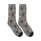 Planet Dog Face Socks in Gray with a personalized dog photo