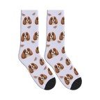 Watermelon Dog Face Socks in Lavender with a personalized dog photo
