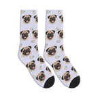 Wedding Ring Dog Face Socks in Lavender with a personalized dog photo