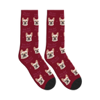 You Are So Loved Dog Face Socks in Burgundy with a custom dog photo