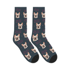 You Are So Loved Dog Face Socks in Charcoal Gray with a custom dog photo