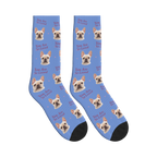 You Are So Loved Dog Face Socks in Cornflower Blue with a custom dog photo