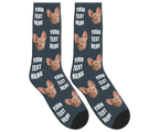 Your Text & Dog Face Socks - Mustard Yellow / Crew Socks